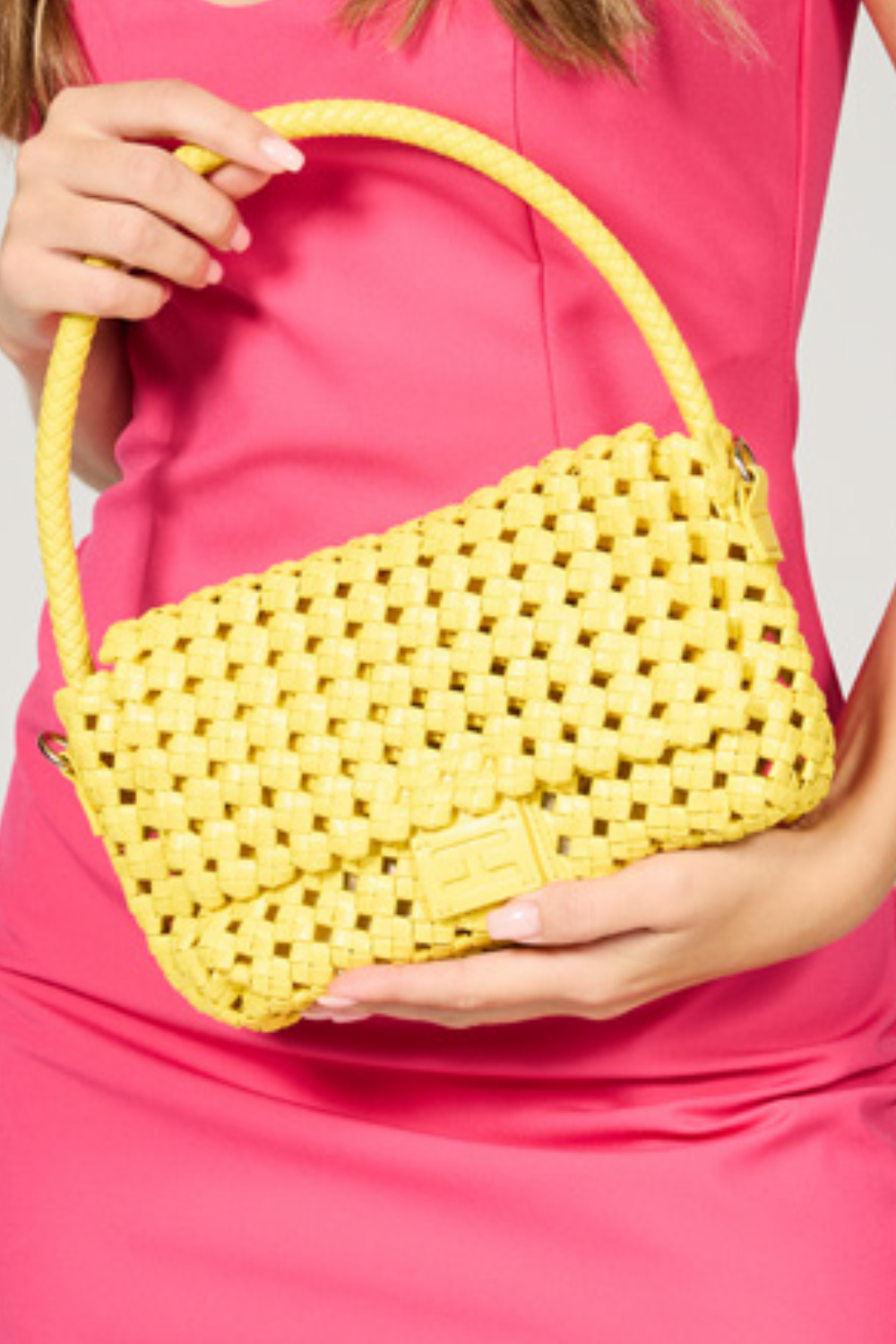 Monica Wave Clutch Bag in Yellow