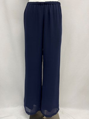 Four Girlz Plain Chiffon Overlay Pants in Navy