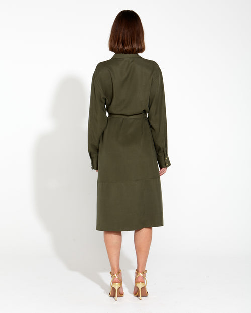 Fate Alter Ego Duster Shirt Dress in Olive