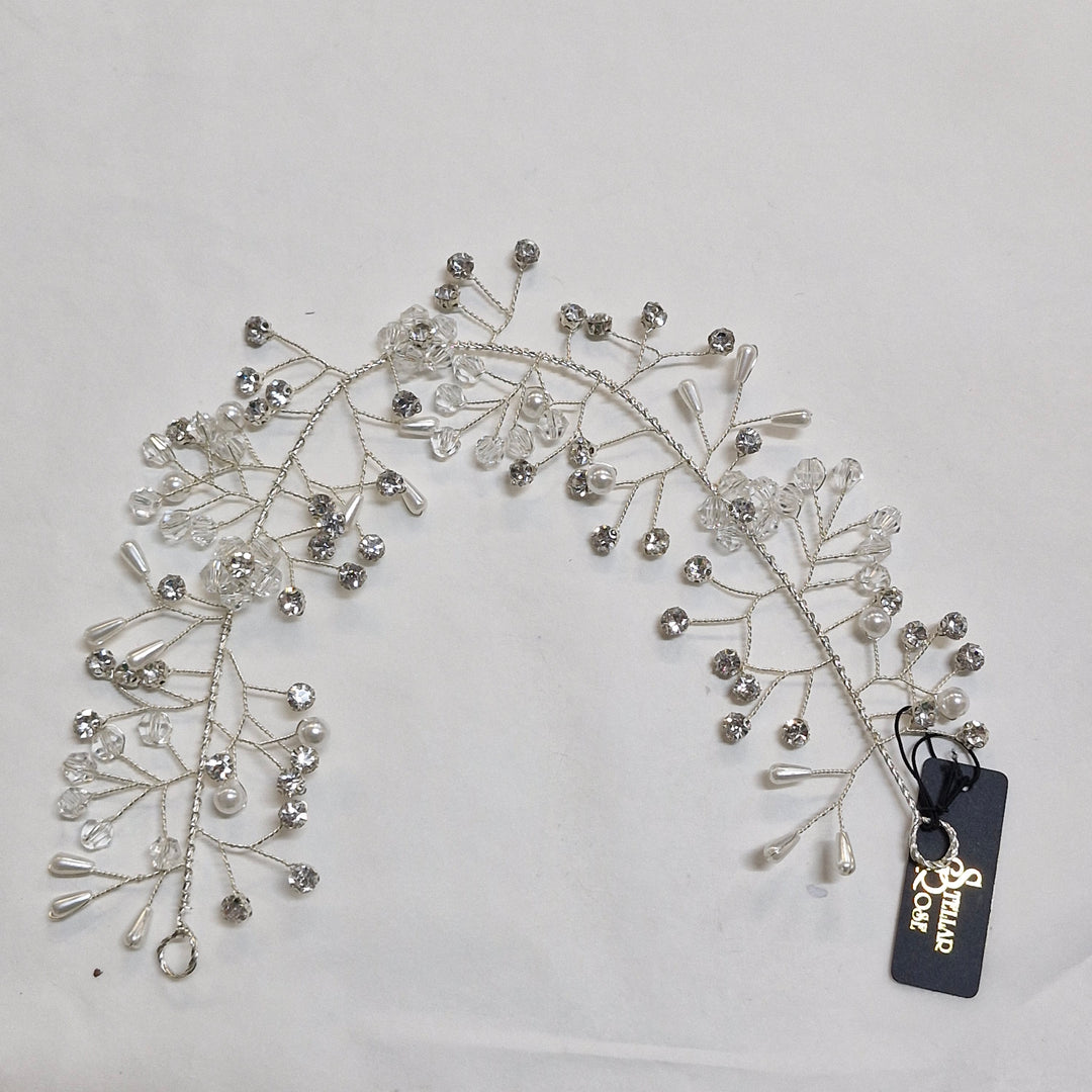 Stellar Rose Pearl and Rhinestone Hair Bling or Bling Belt, just add ribbon 67604