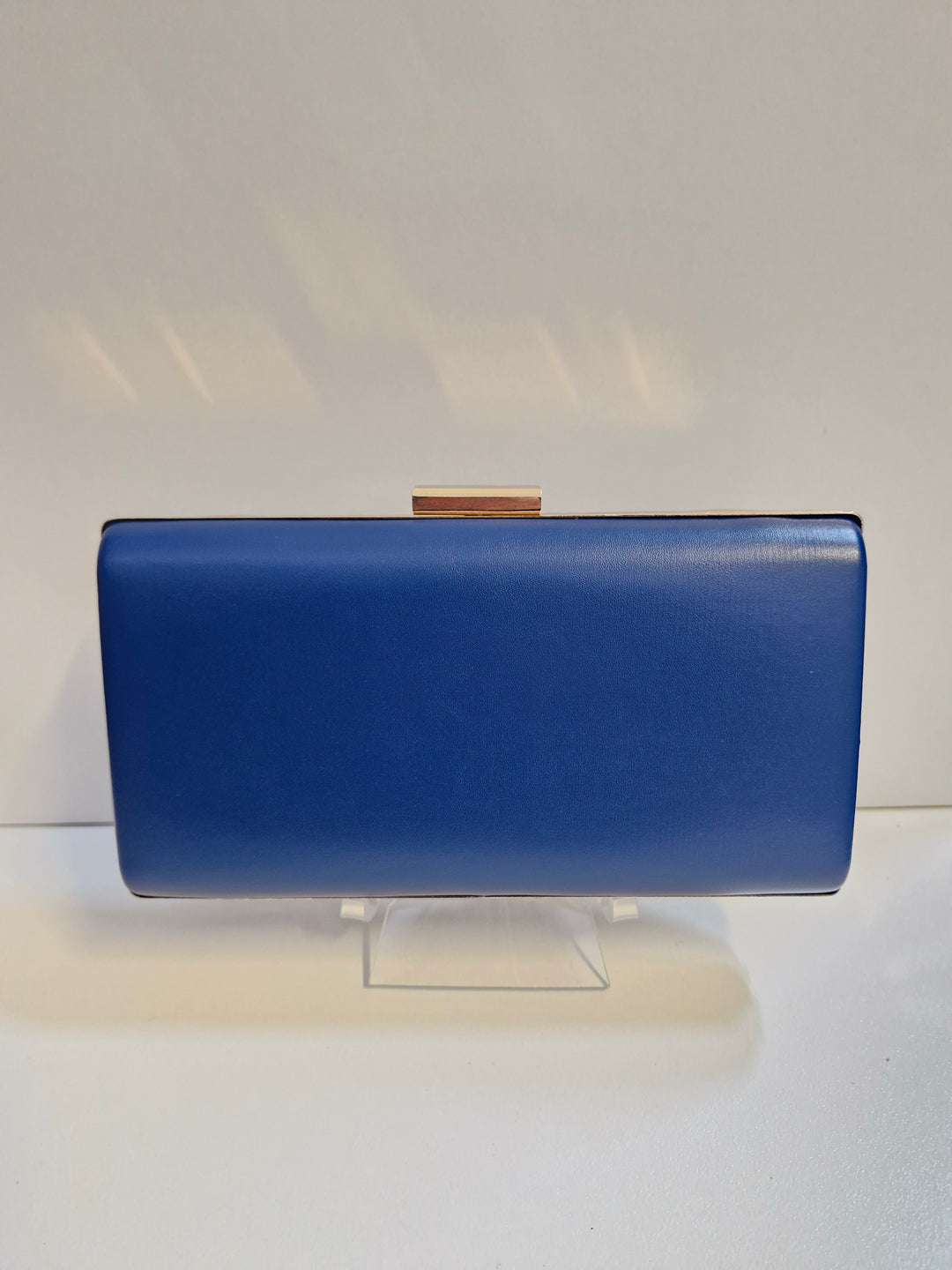 Plain Structured Clutch in Dark Blue 001