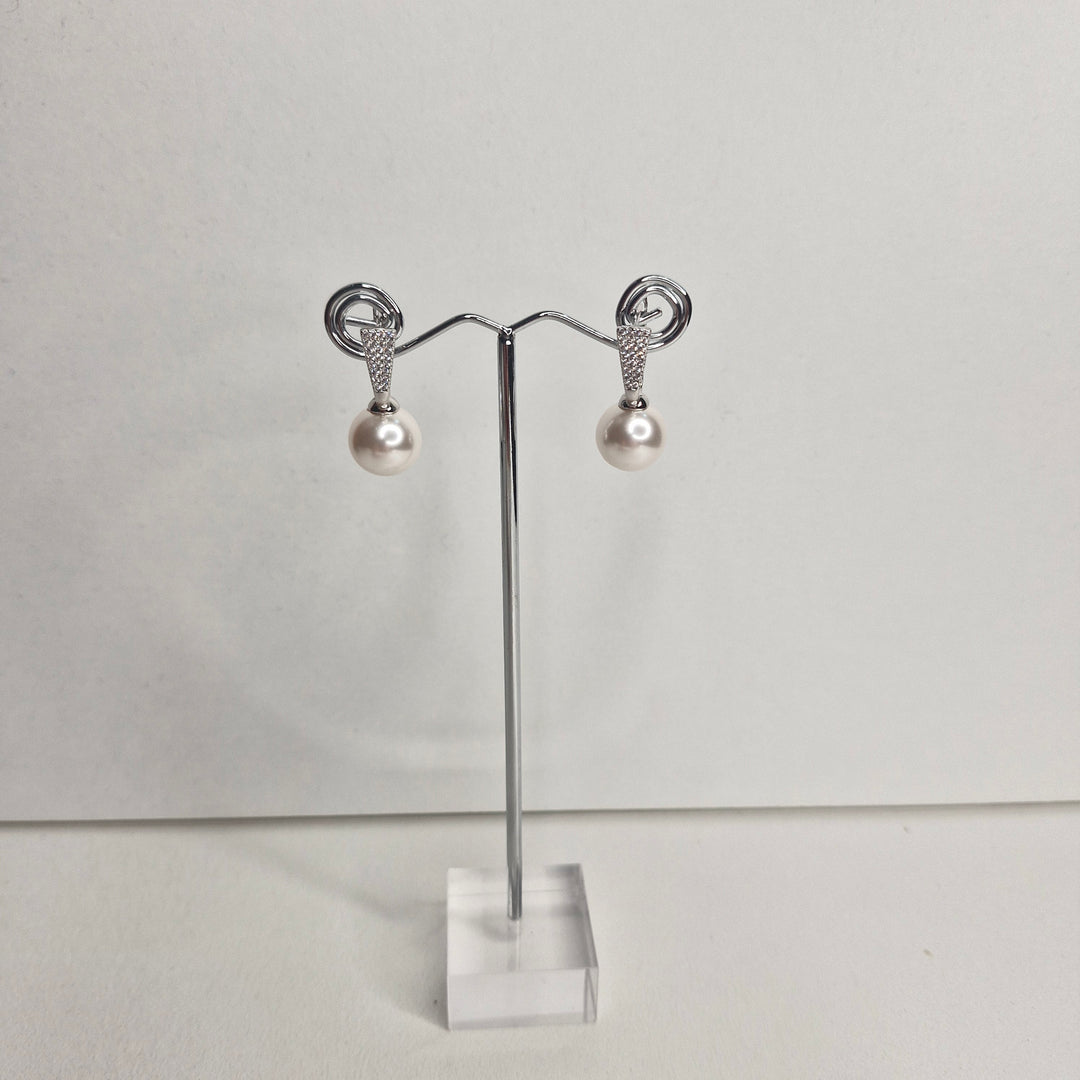 Stellar Rose Silver and pearl earrings 77927