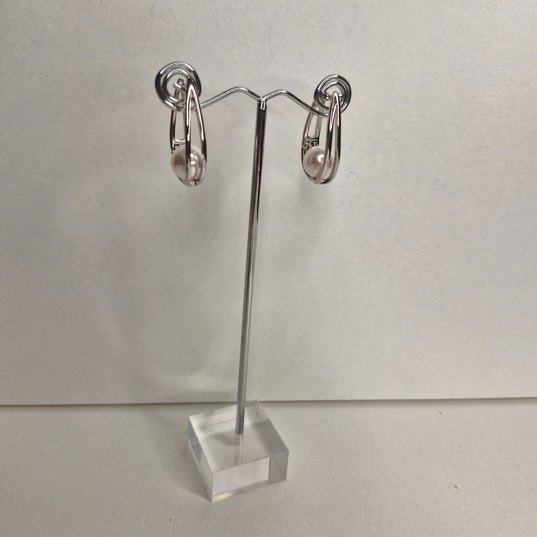 Stellar Rose silver and pearl earrings 77922