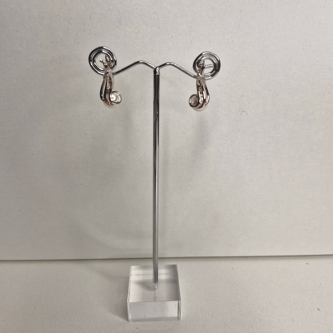 Stellar Rose silver and pearl earrings 77912