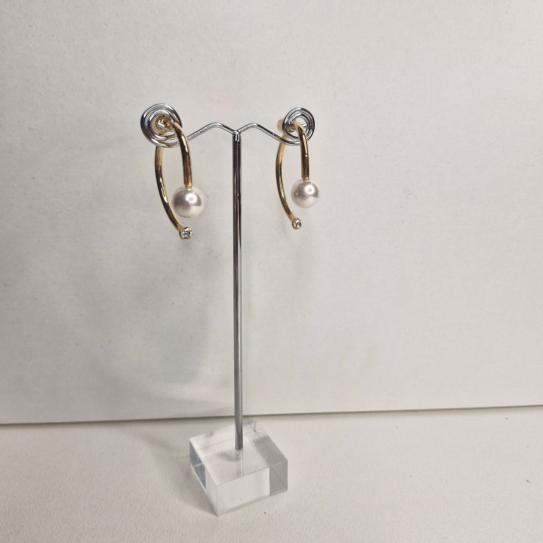 Stellar Rose Gold and pearl earrings 74881