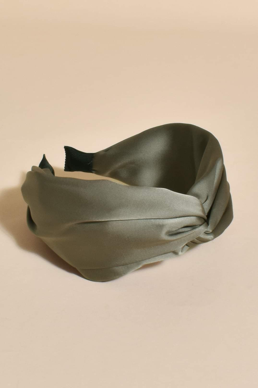 Satin Turbin Headband Olive AHD 0907