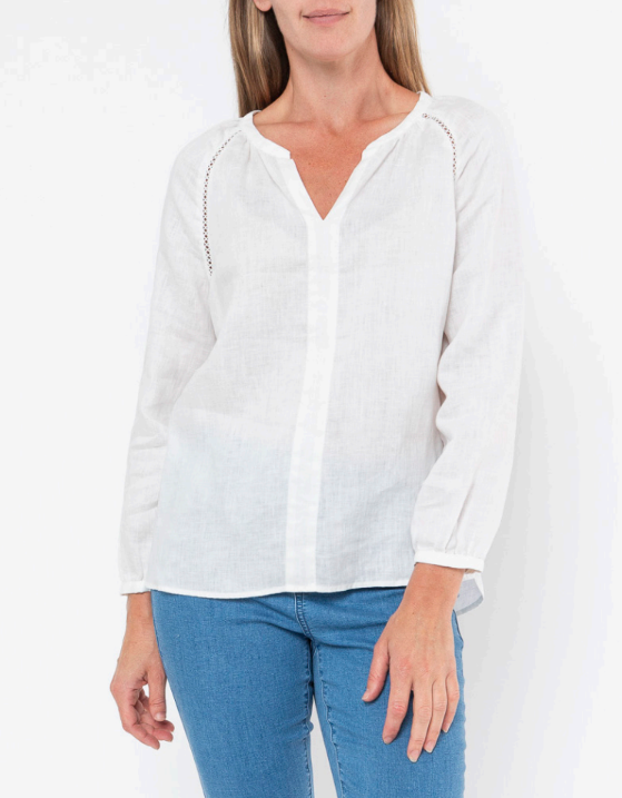 Jump Trim Detail Linen Top