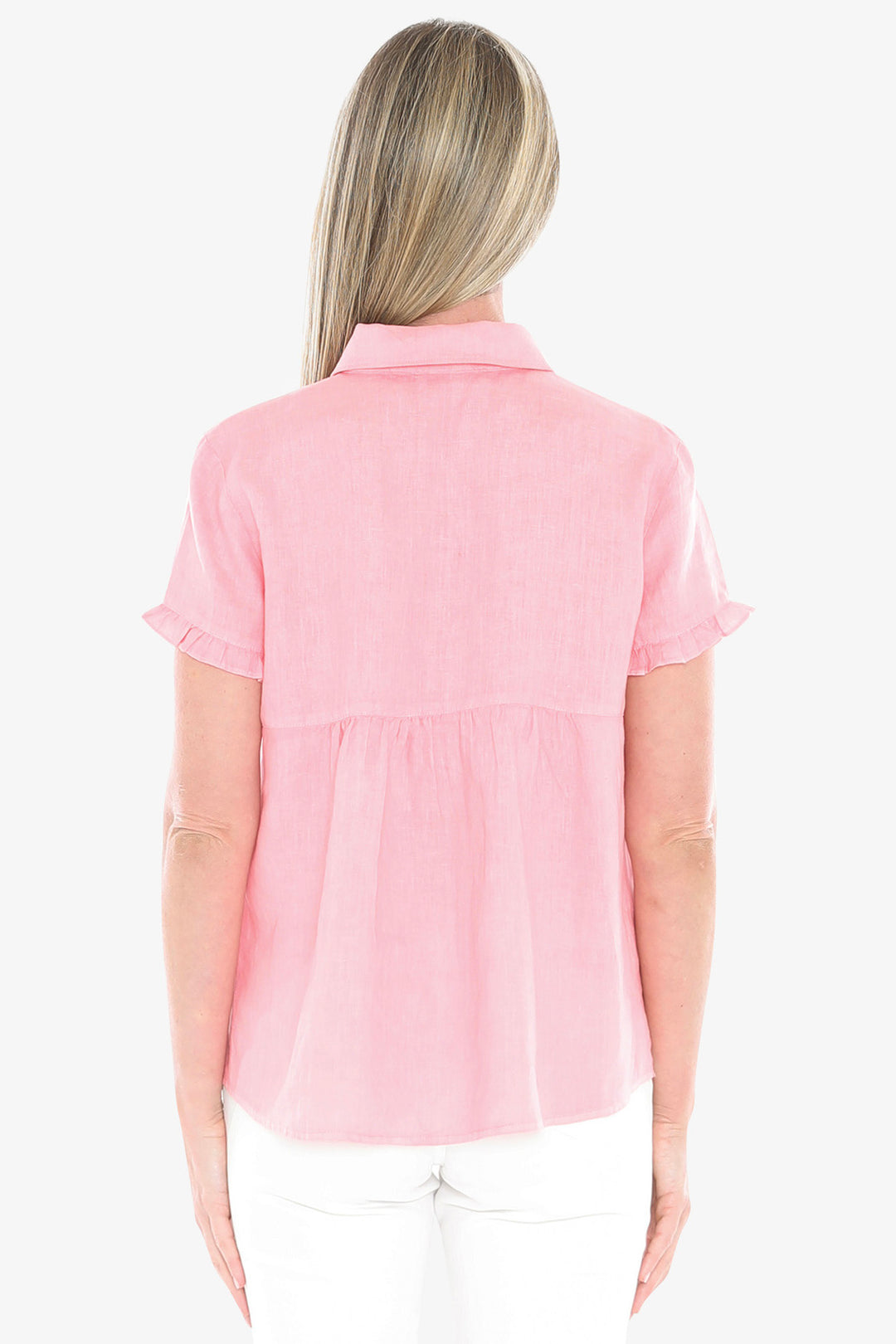 Jump Pigment Ruffle Shirt in Strawberry