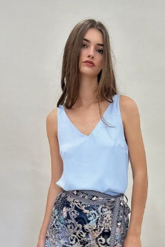 Lorraine Slinky Tank in Blue