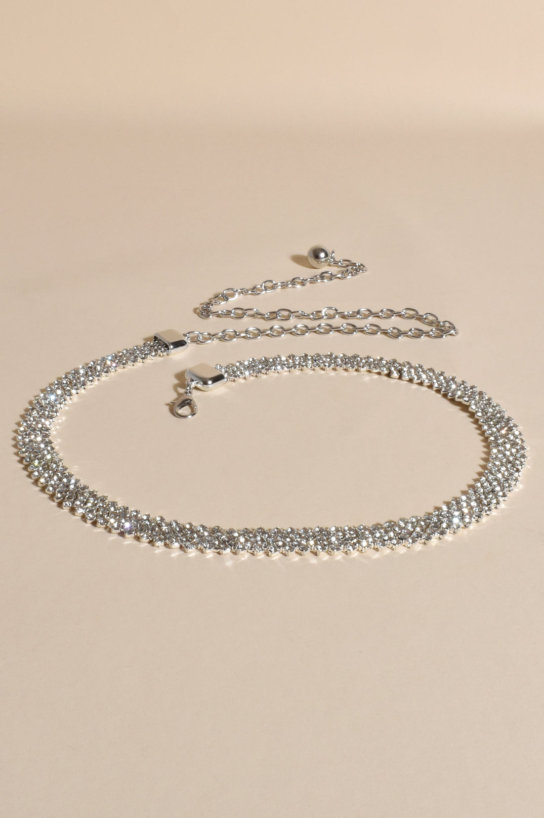 Adorne Diamante Rows Chain Back Belt ABD0102