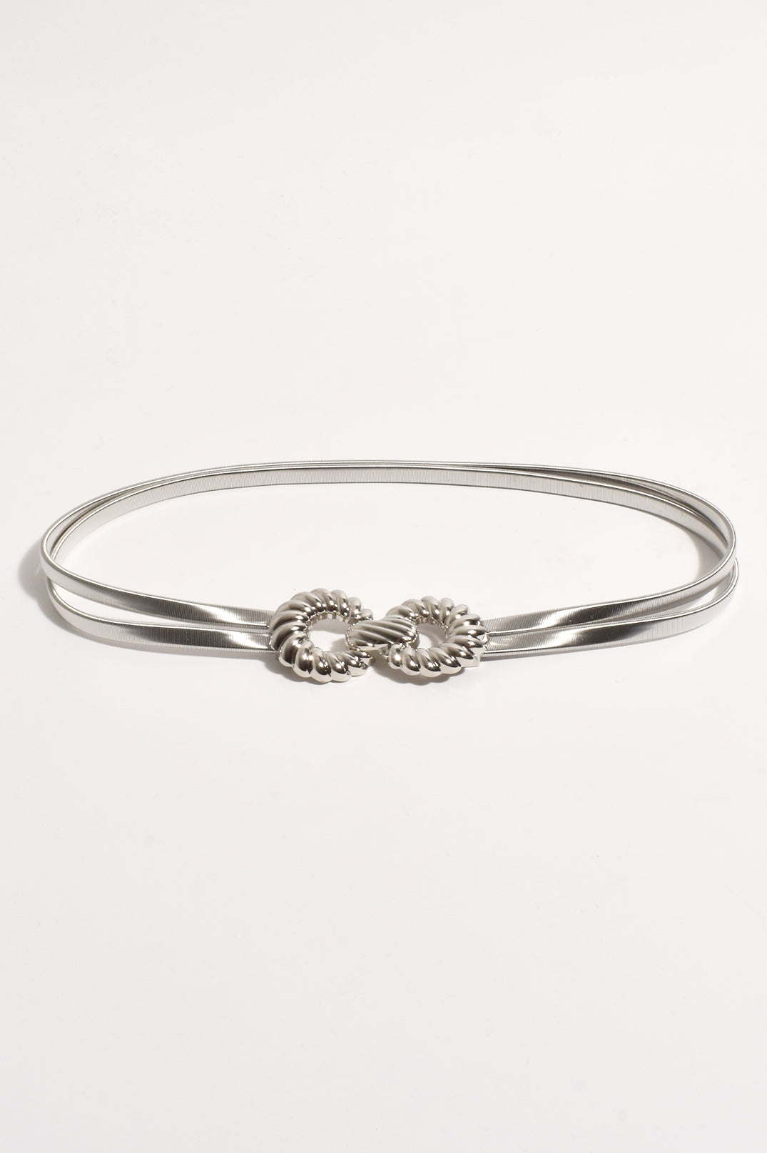 Adorne Double Row 80s Style Slinky Belt Silver ABD0601