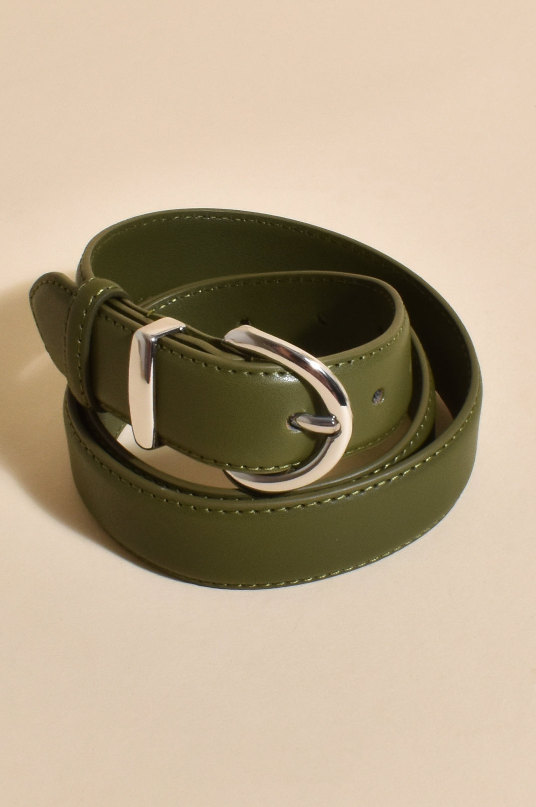 Adorne Simplicity Metal Buckle Belt in Forest ABD0608
