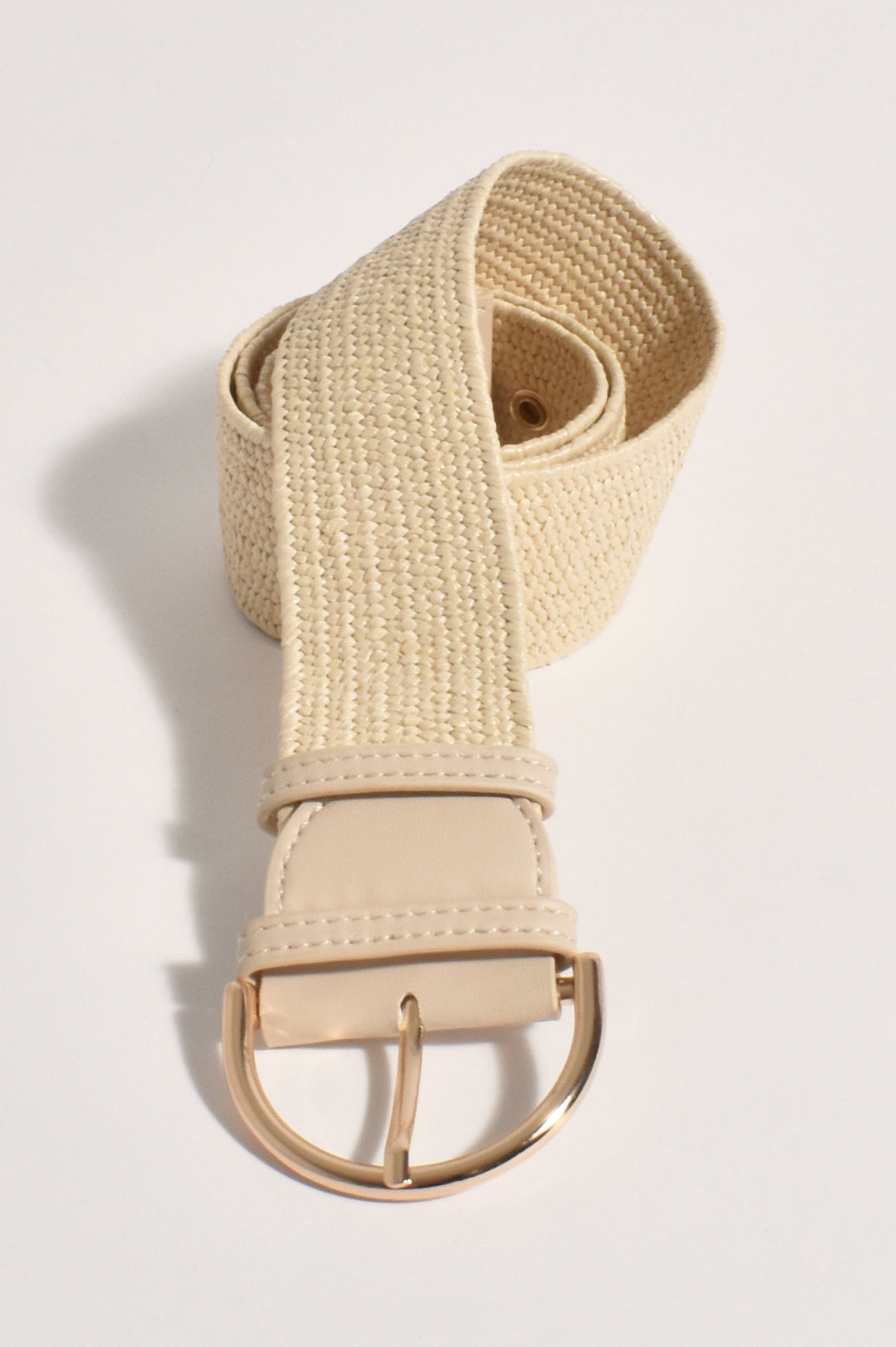 Adorne Peta Stretch Belt in Cream ABD0632