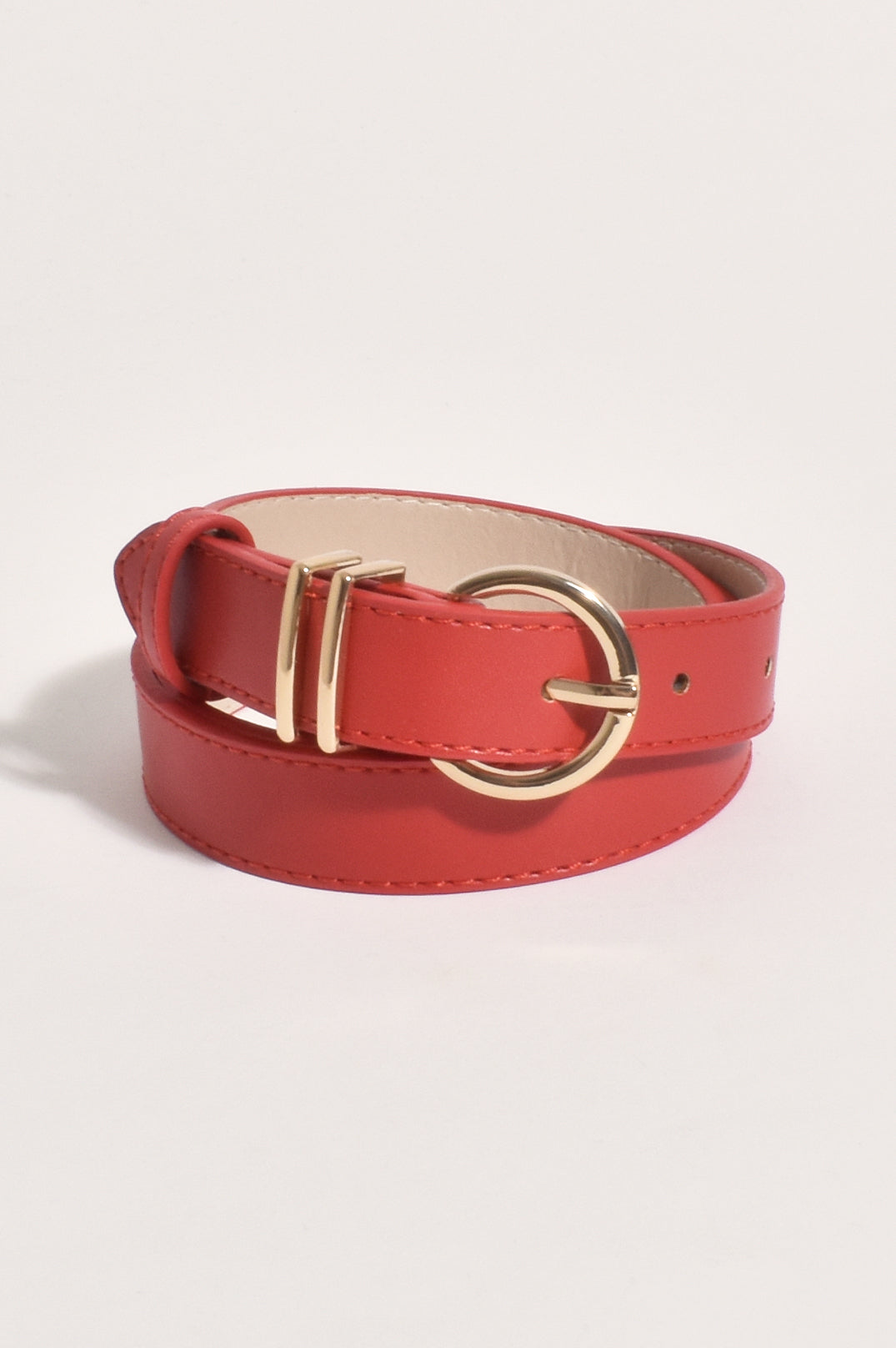 Adorne Simple Jeans Belt in Red ABD0646