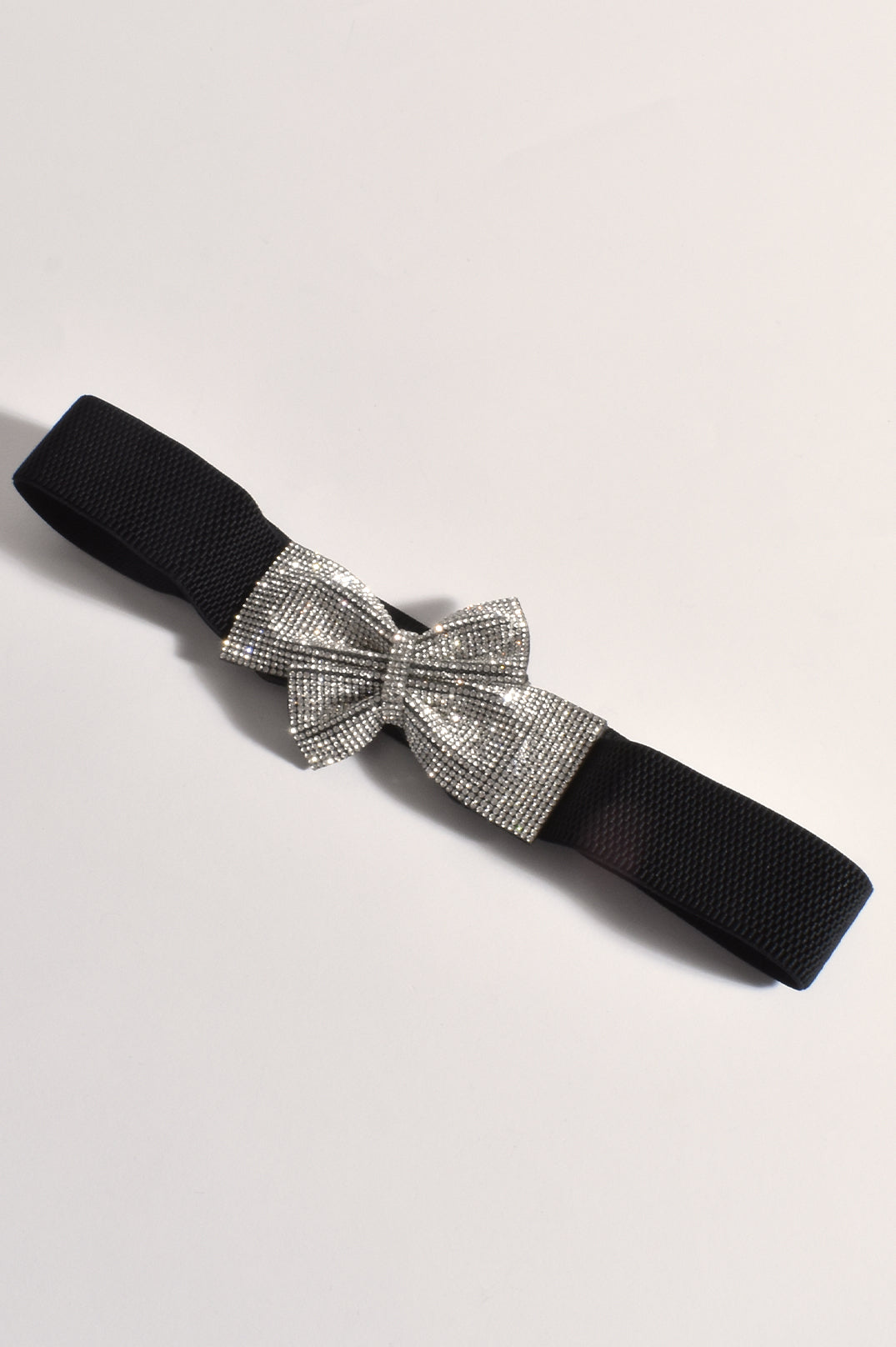 Adorne Diamante Bow Stretch Belt