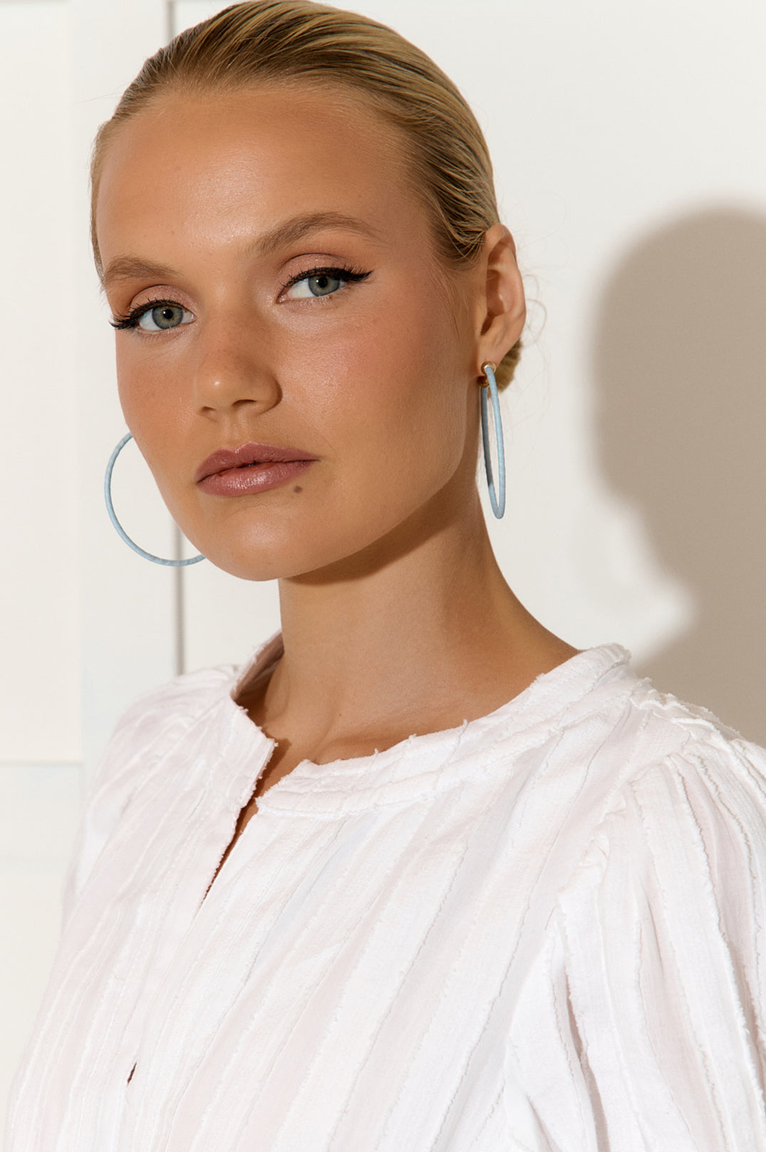 Adorne Summer Essential Wrapped Hoops in Light Blue AEA3415