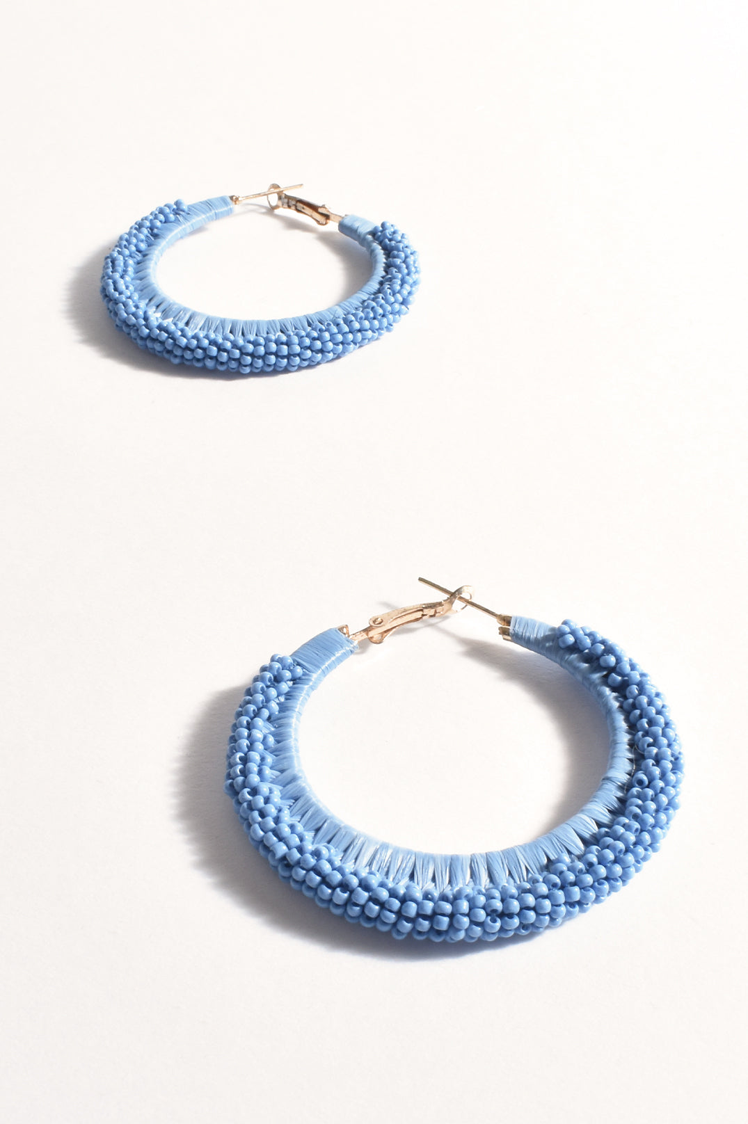 Adorne Bead and Raffia Event Hoops in Blue AEA3416