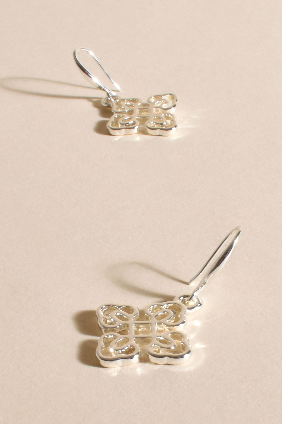 Adorne Roman Filagree Hook Earring in Silver AED3441