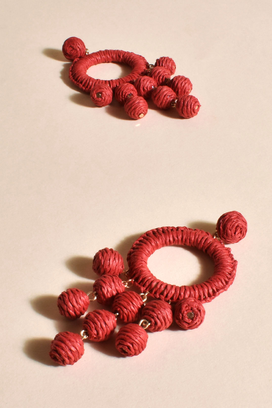 Adorne Apollo Statement Droplet Earrings Red AED3445