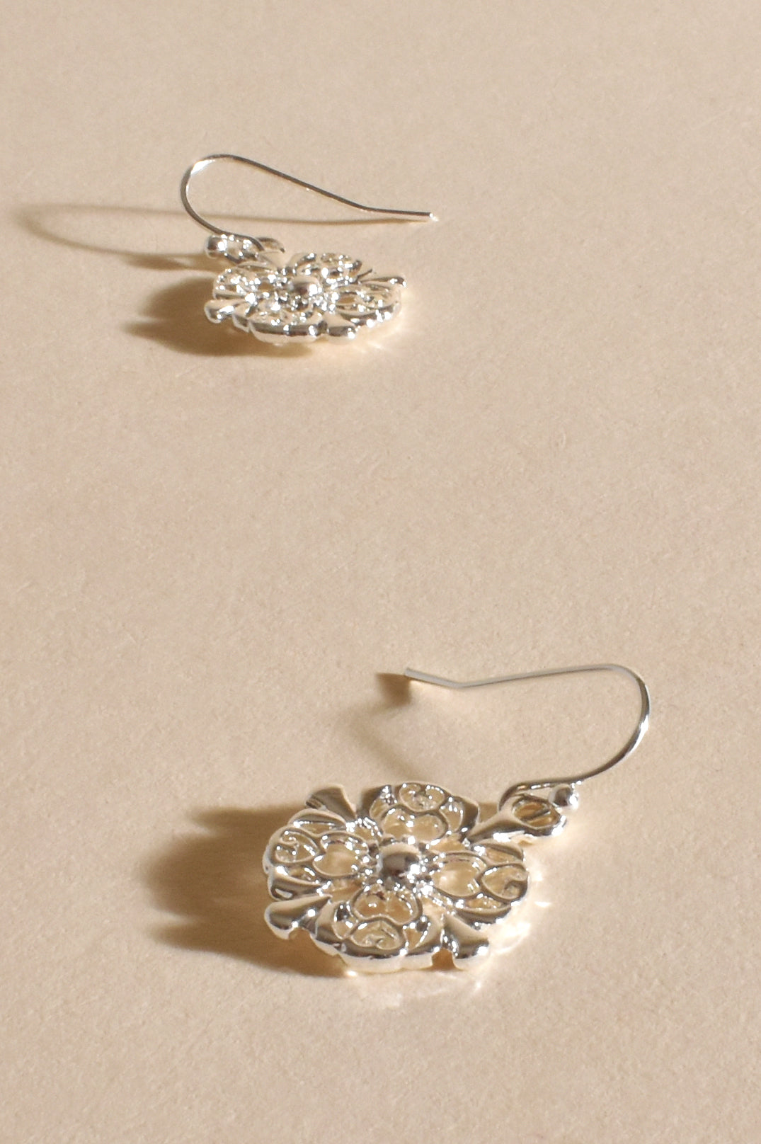 Monte Vintage Charm Hook Earrings in Silver