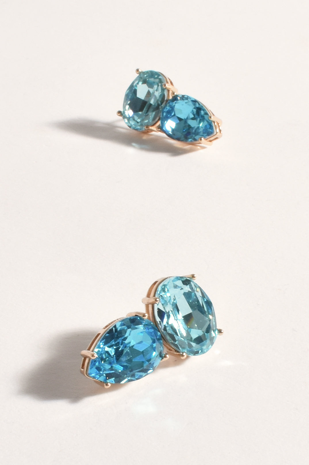 Adorne Delia Two Tone Stud Earrings AED3581Blue