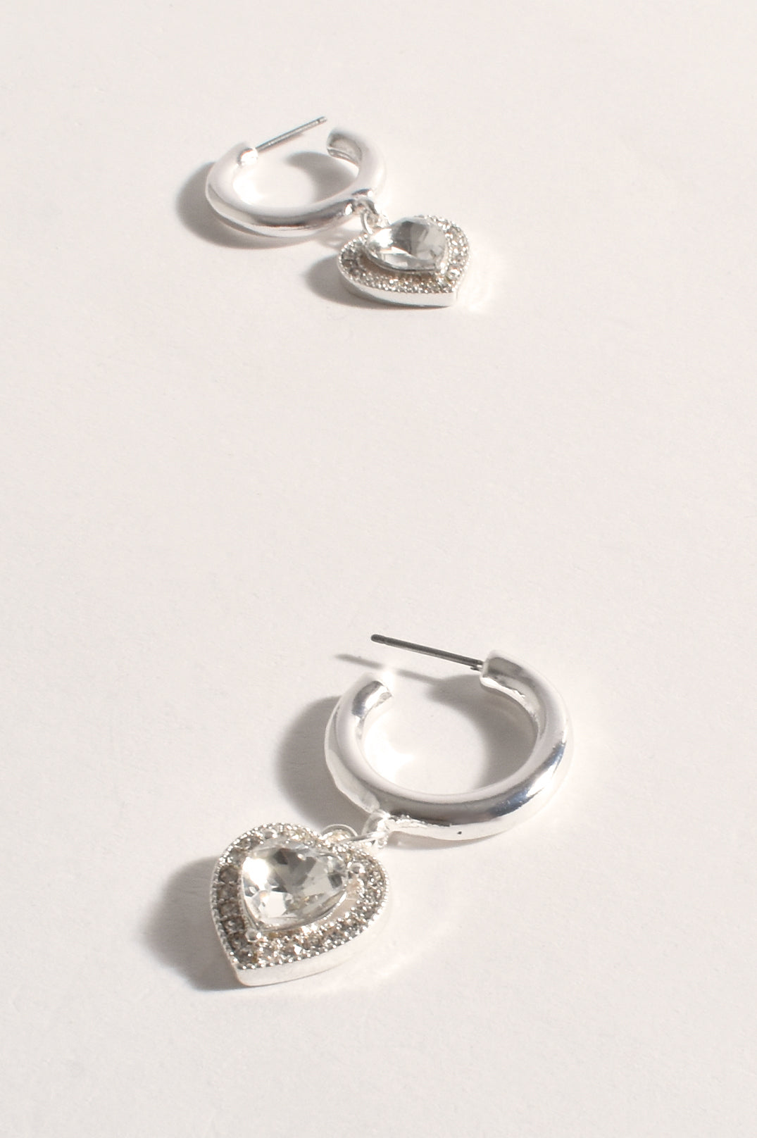 Adorne Jewelled Hear Mini Hoops AED3720 Silver