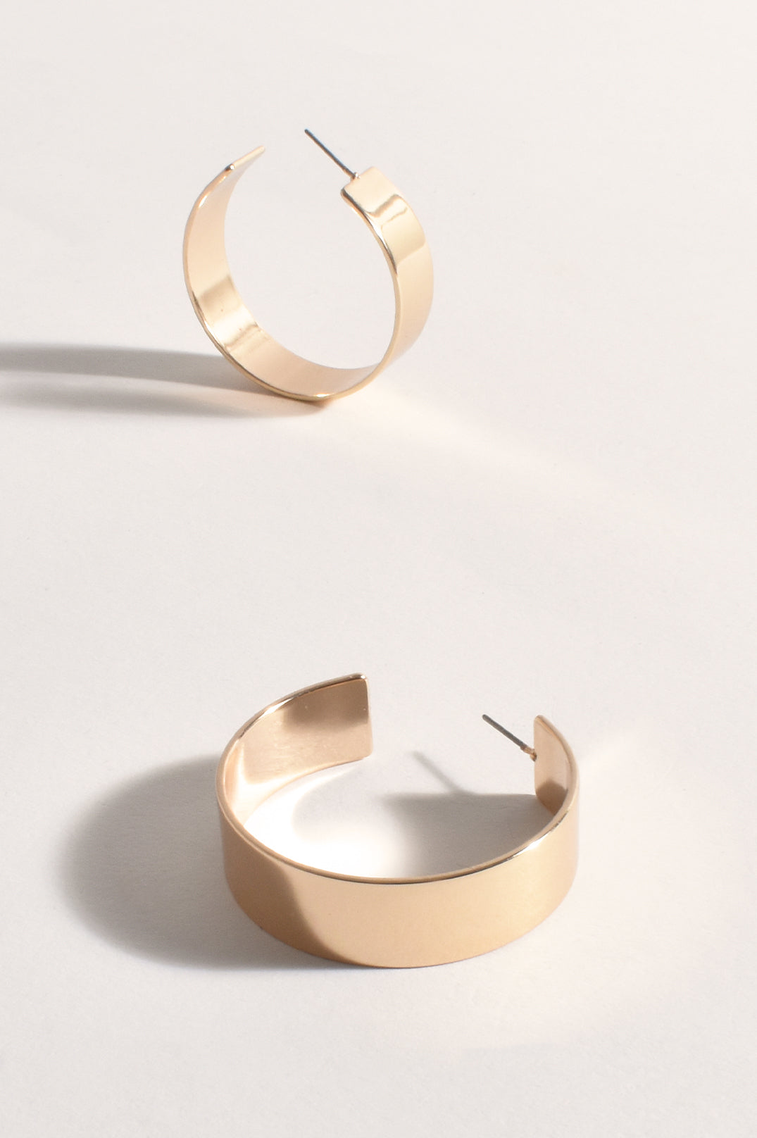 Adorne Kirena Flat Metal Hoops AED3761 Gold