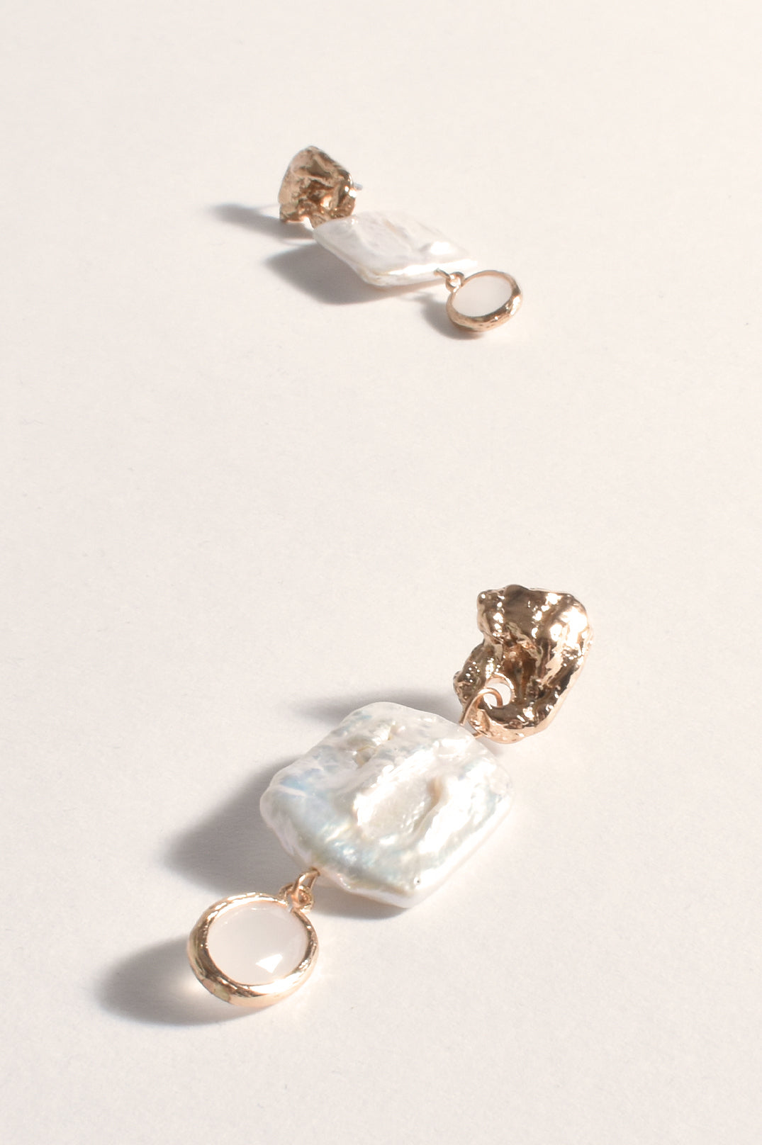 Adorne Glass Drop Organic Pearl Earrings AED3822