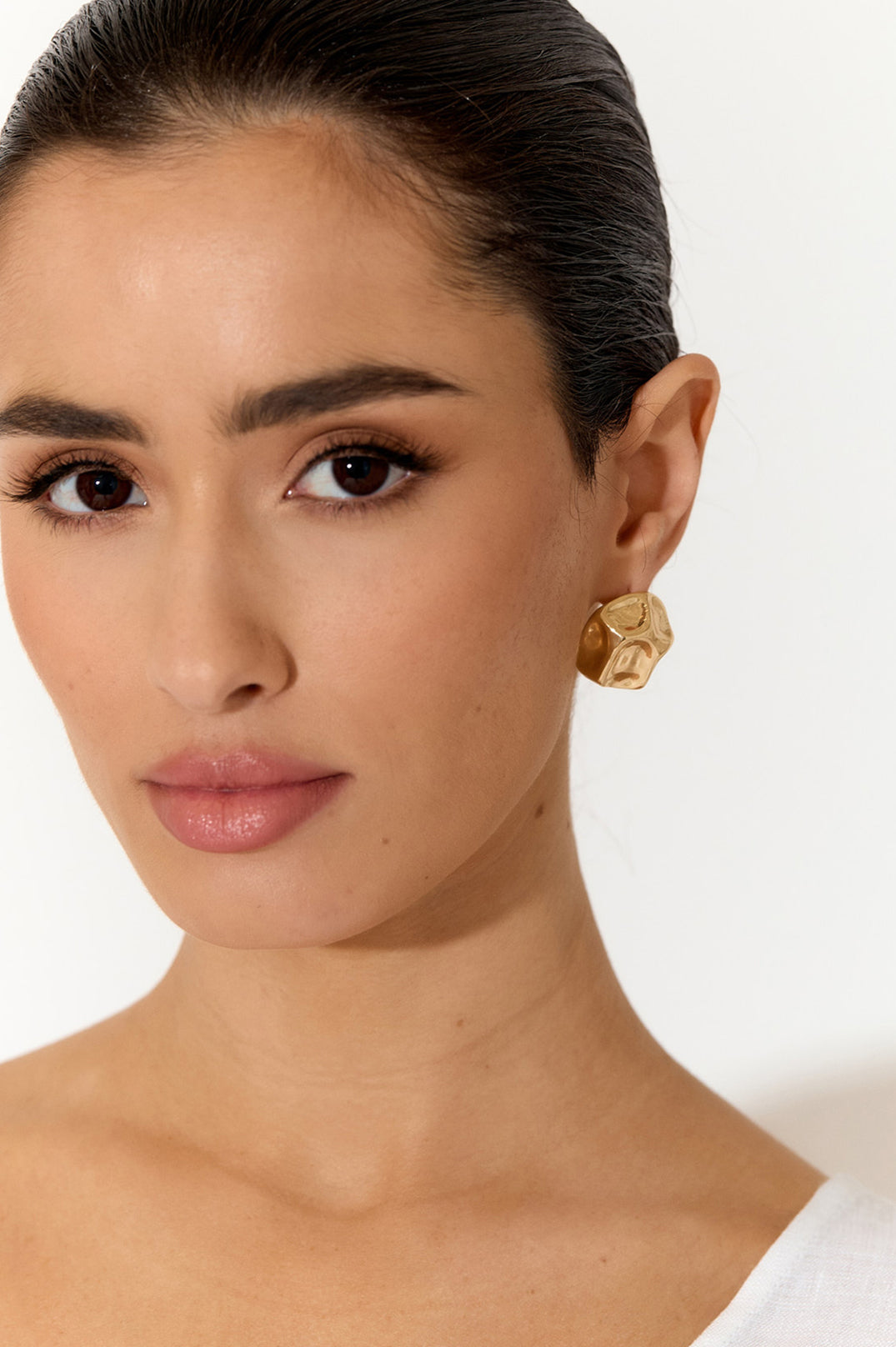Adorne Statement Metal Disc Shape Earrings AED3931