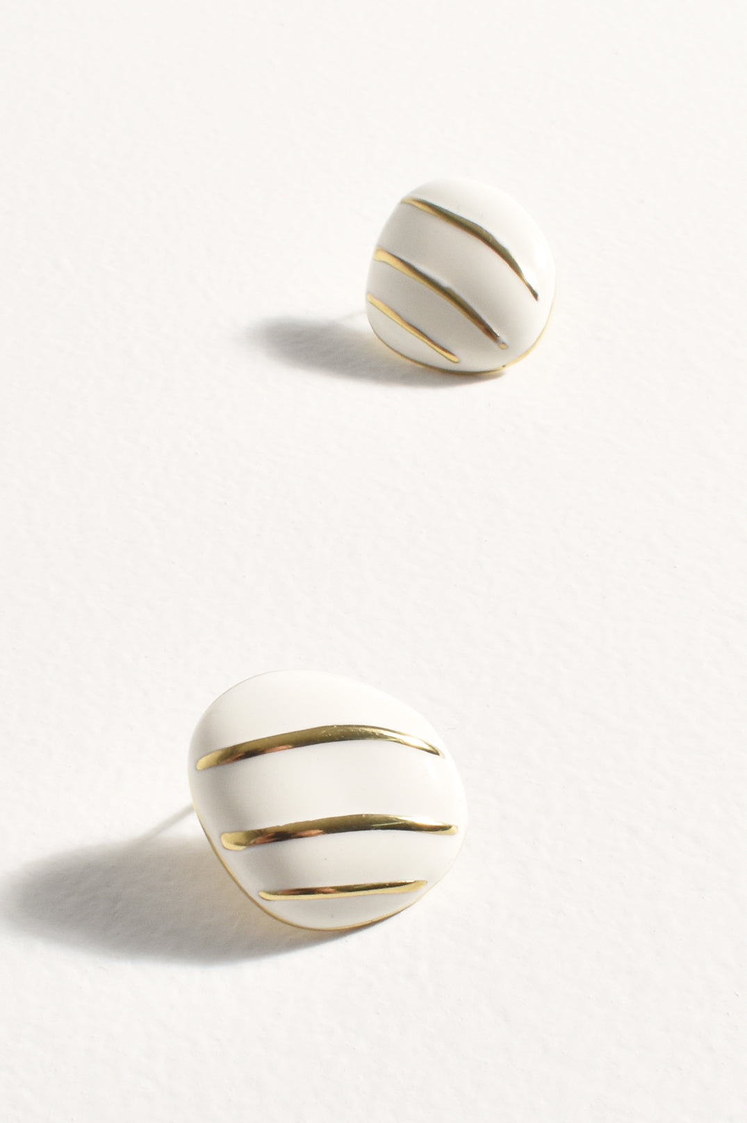 Adorne Irregular Stripe Stud Earrings in White AED4087