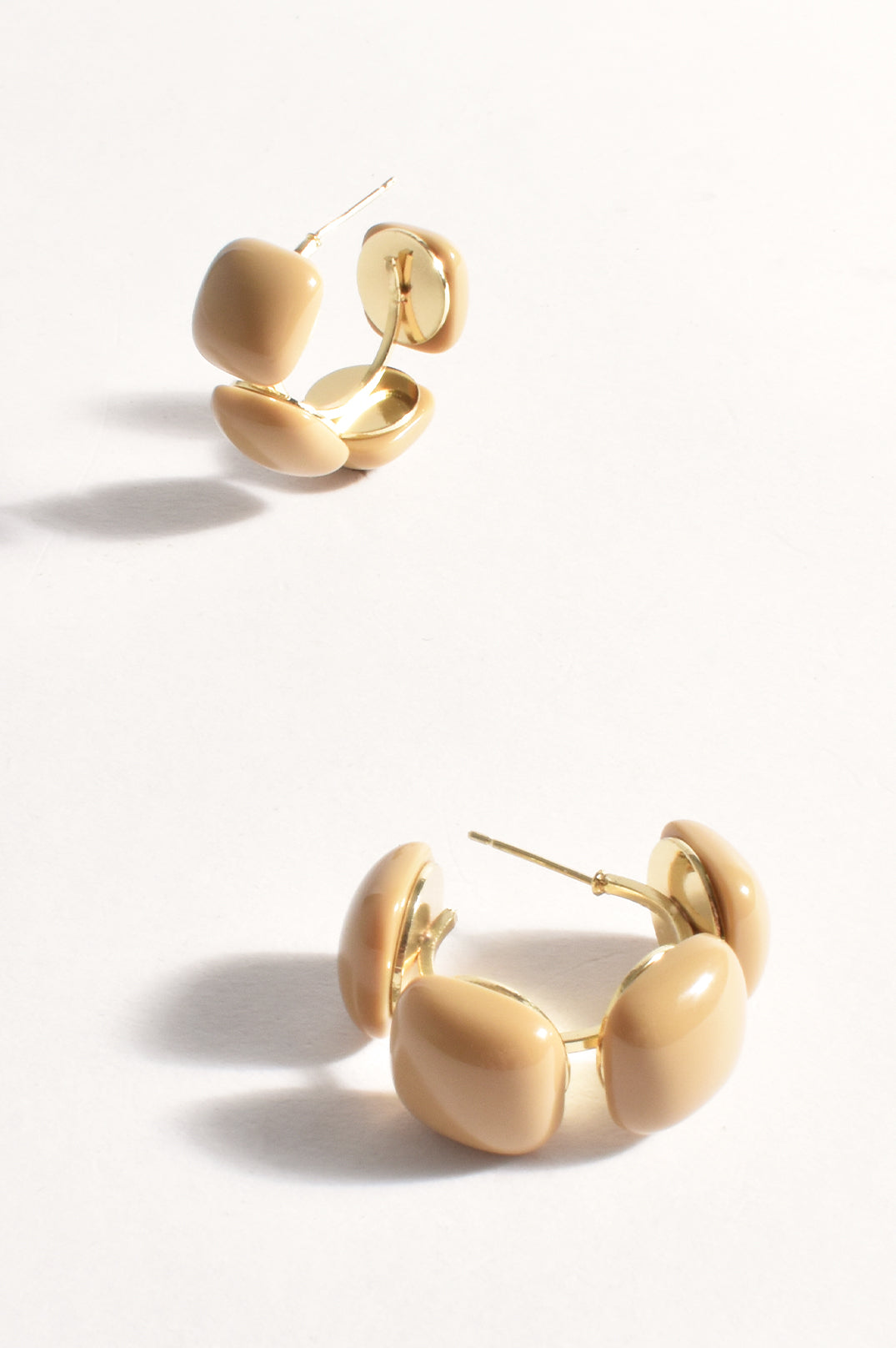 Adorne Mini Resin Metal Hoops Camel AED4110