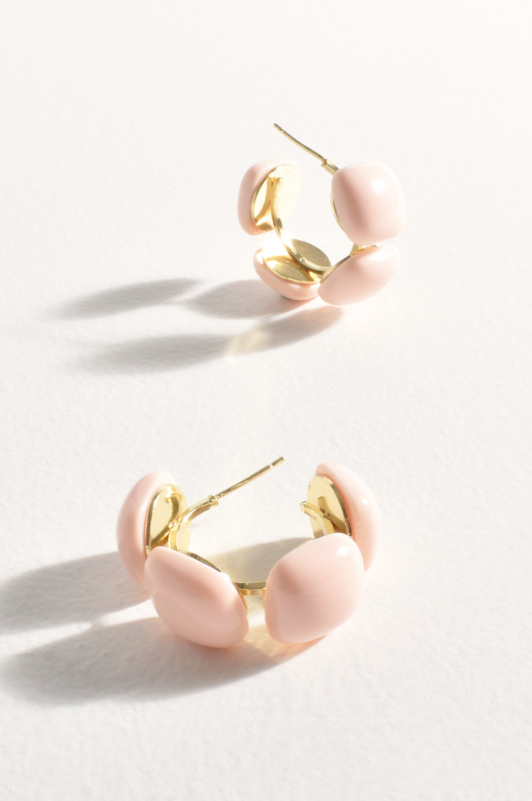 Adorne Mini Resin Metal Hoops Pink AED4110