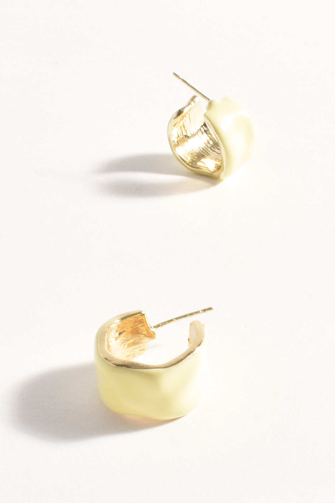 Adorne Mini Enamel Metal Hoops in Yellow AED4114