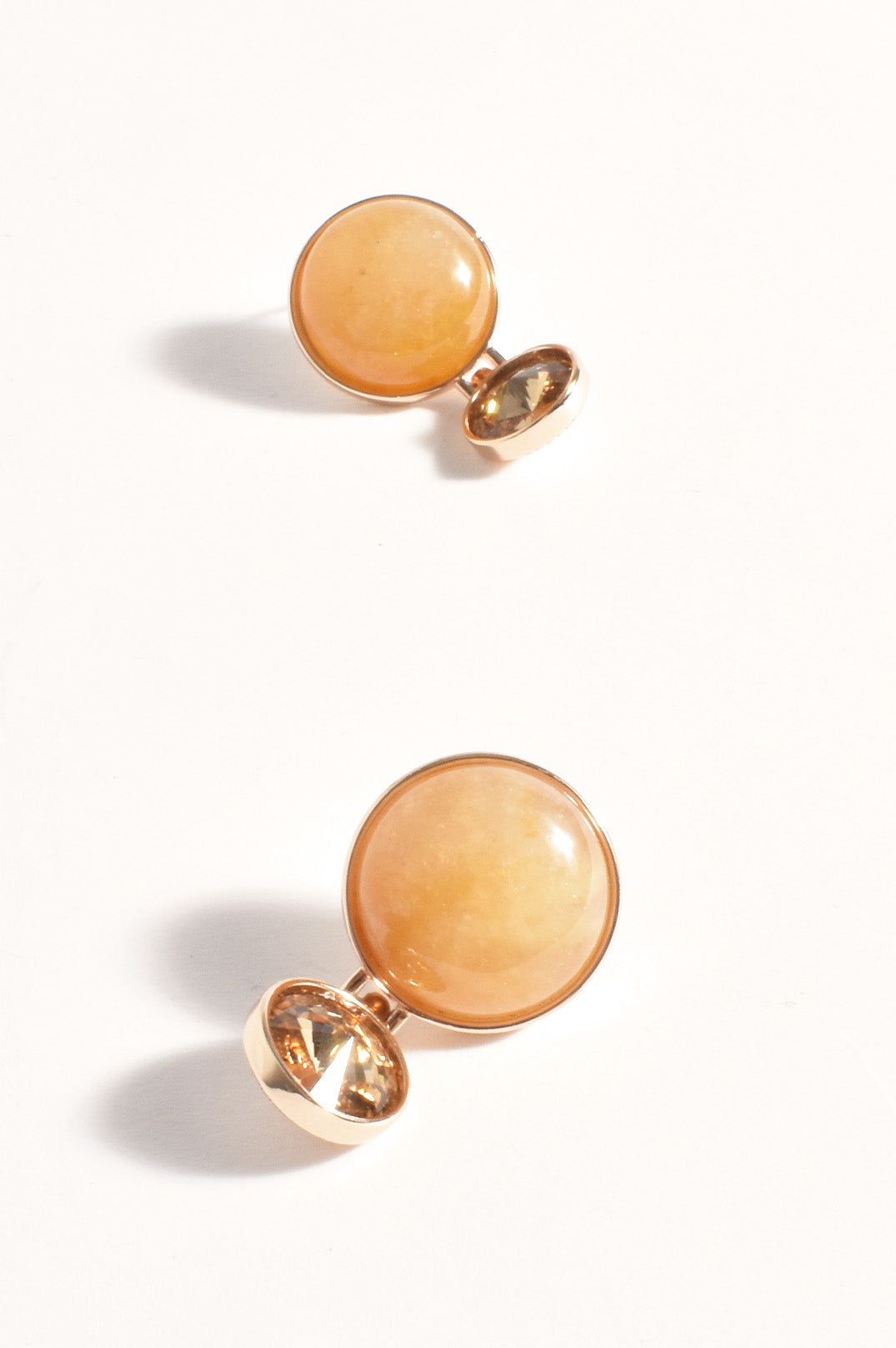 Adorne Stone Glass Mid Drop Earrings Camel AED4140