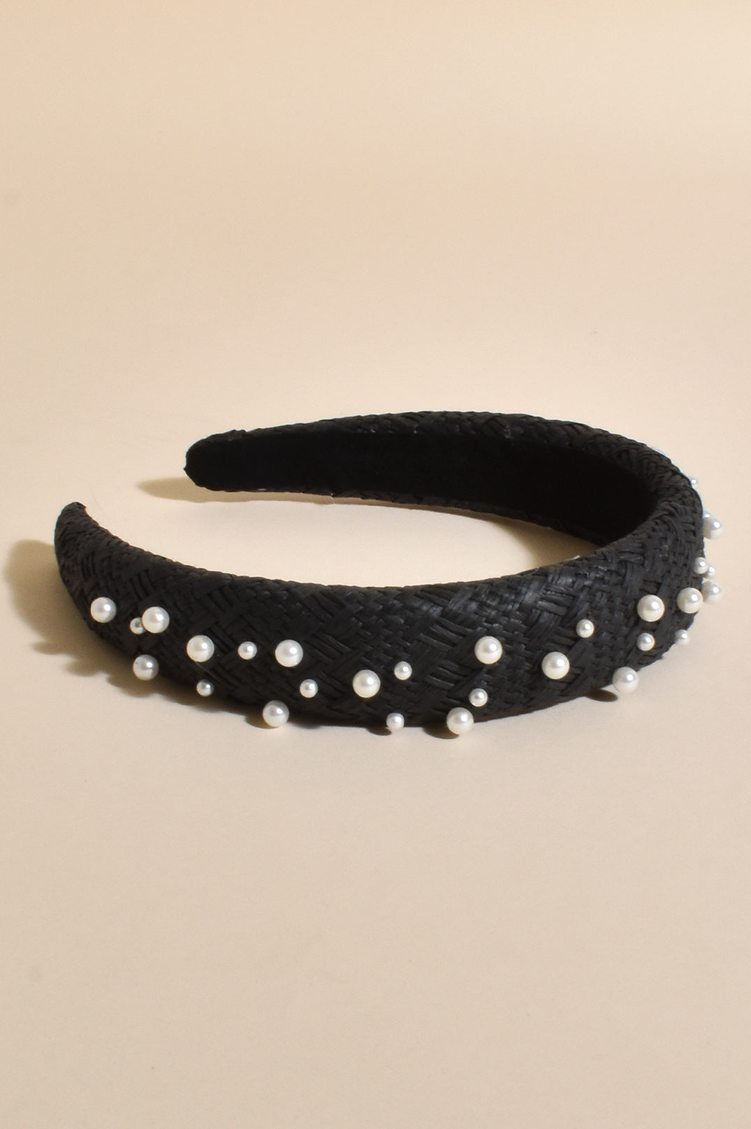 Pearl Embellished Weave Headband