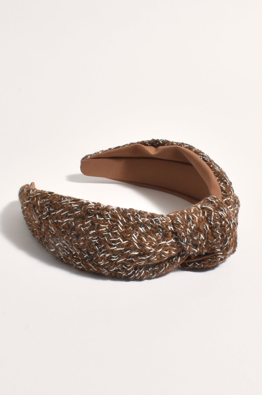 Adorne Winter Racing Boucle Headband in Tan AHD0961