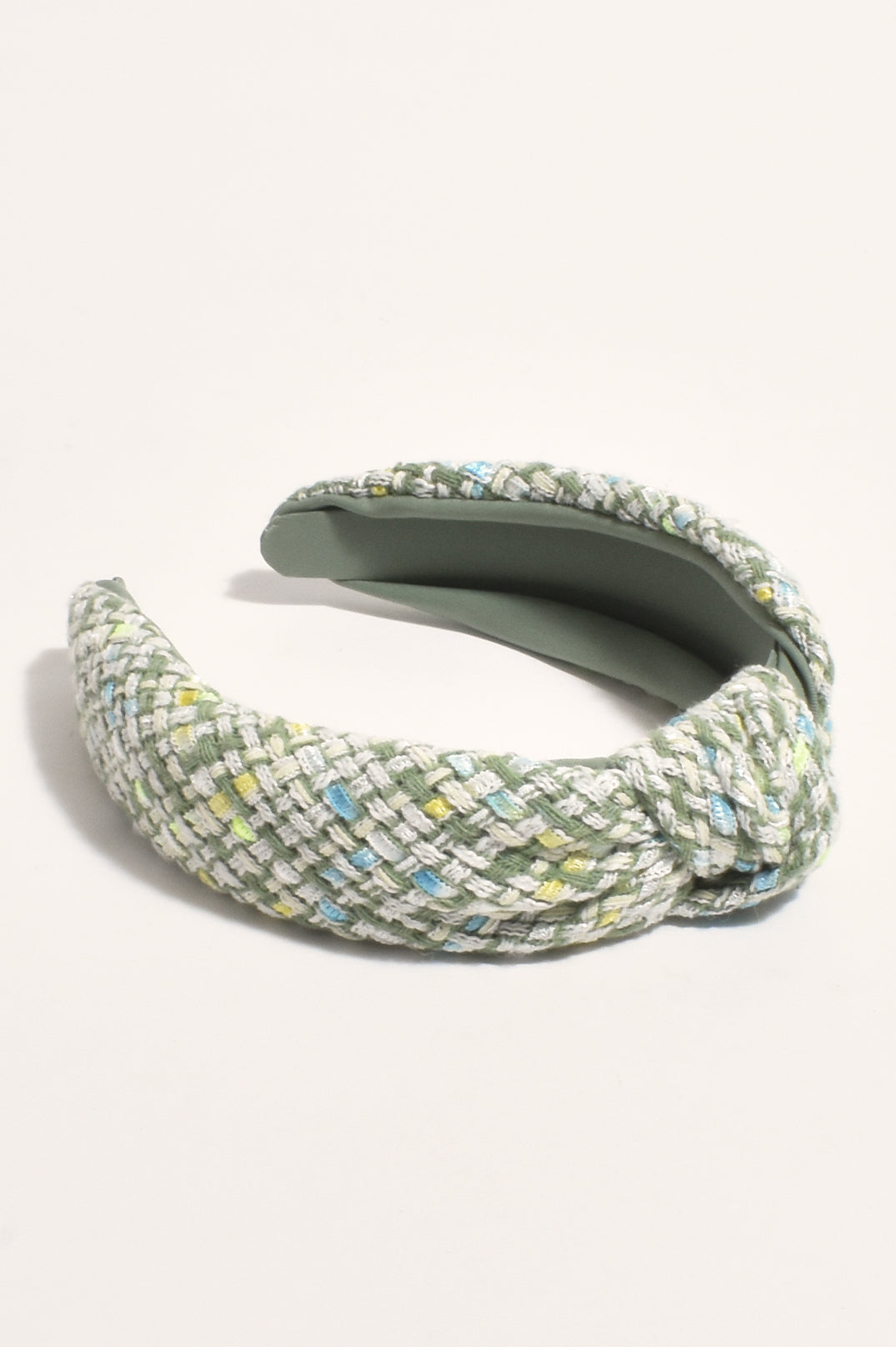 Adorne Knot Style Boucle Event Headband IN Green AHD0963