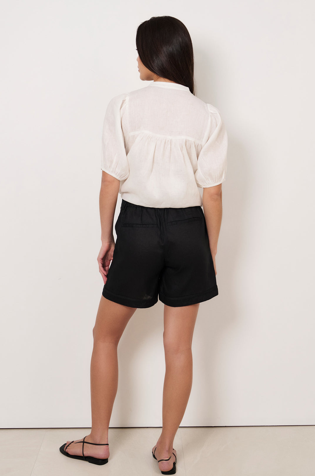 Adorne Haven Linen Short in Black