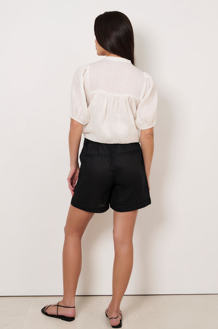 Adorne Haven Linen Short in Black