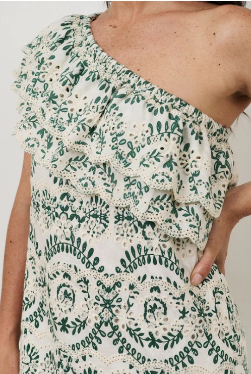 Adorne Pippa One Shoulder Embroidered Dress