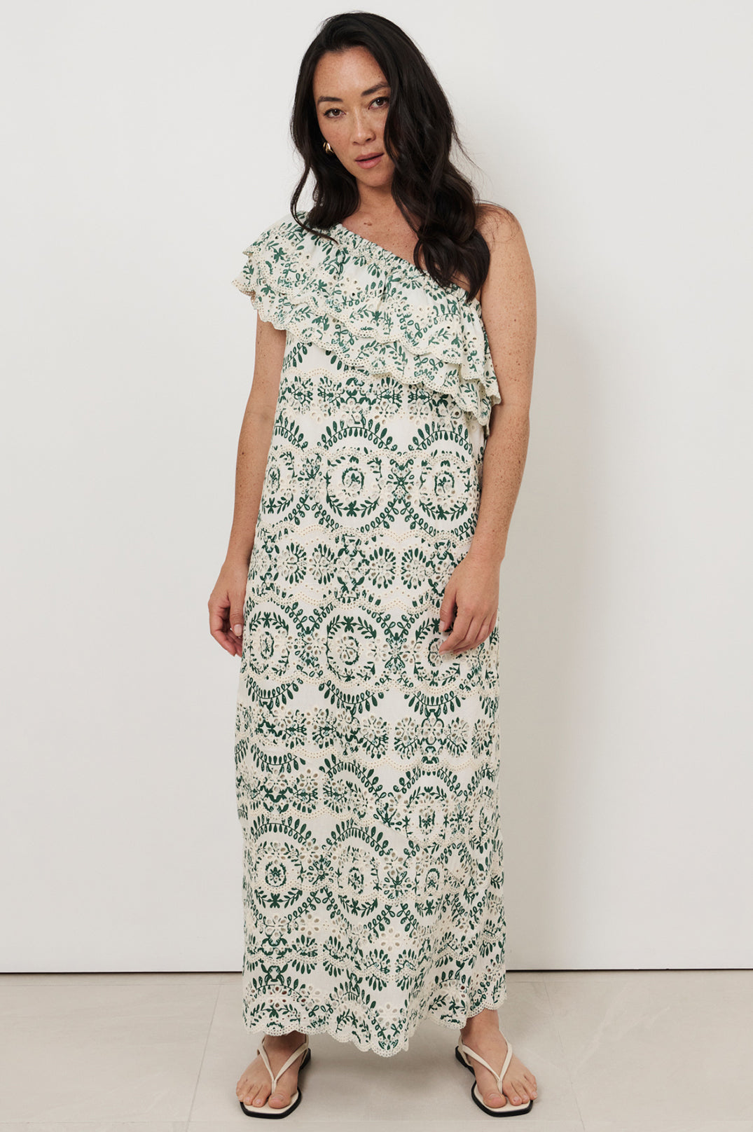 Adorne Pippa One Shoulder Embroidered Dress