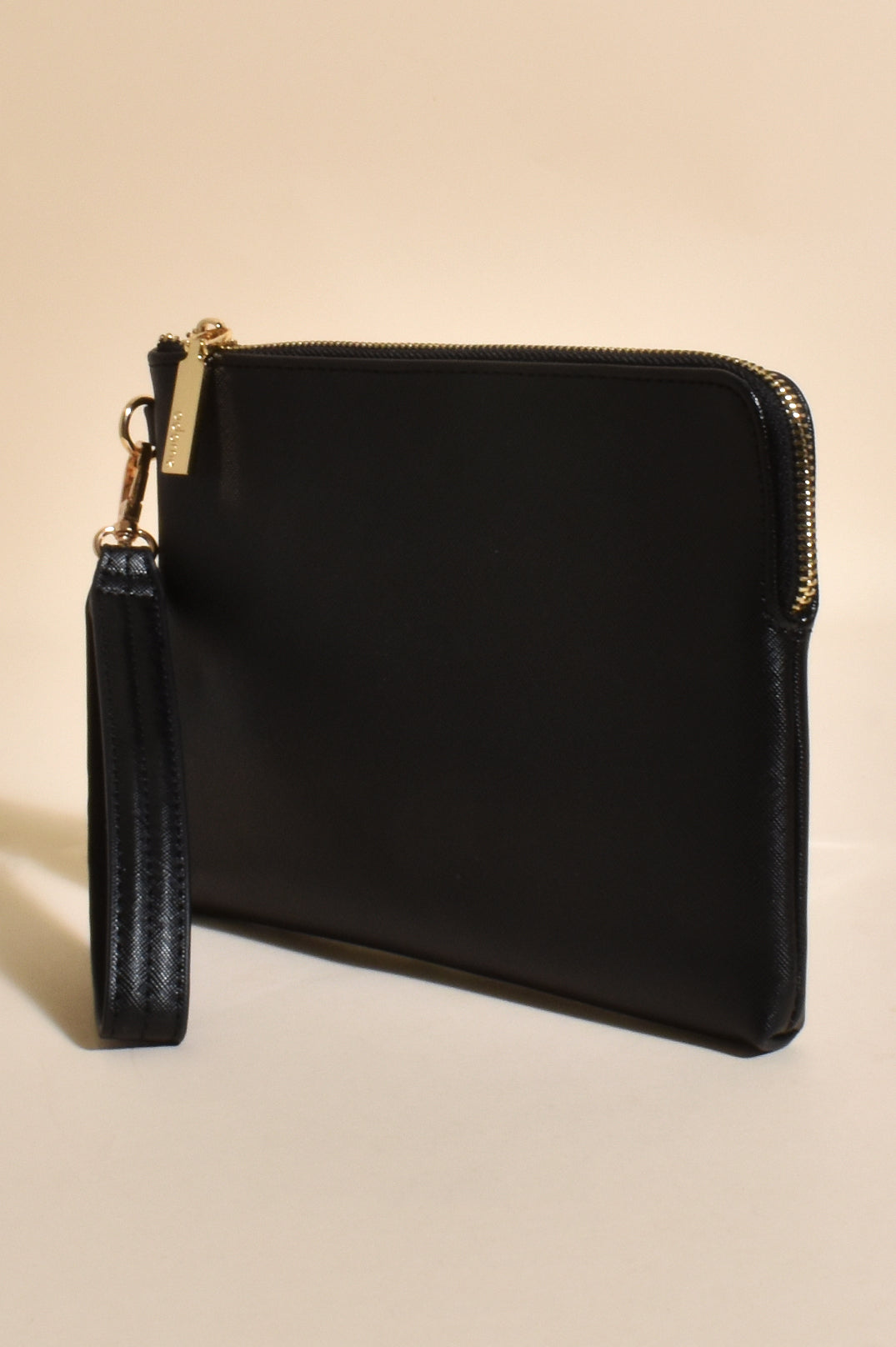 Adorne Becca Textured Corner Zip Pouch Black AVD 1616