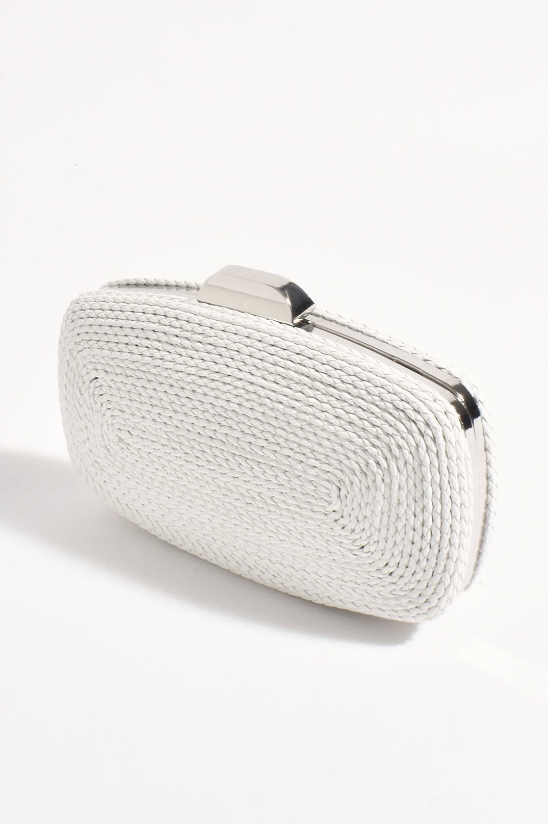 Adorne Leela Rope Detail Structured Clutch Off White AVD1738