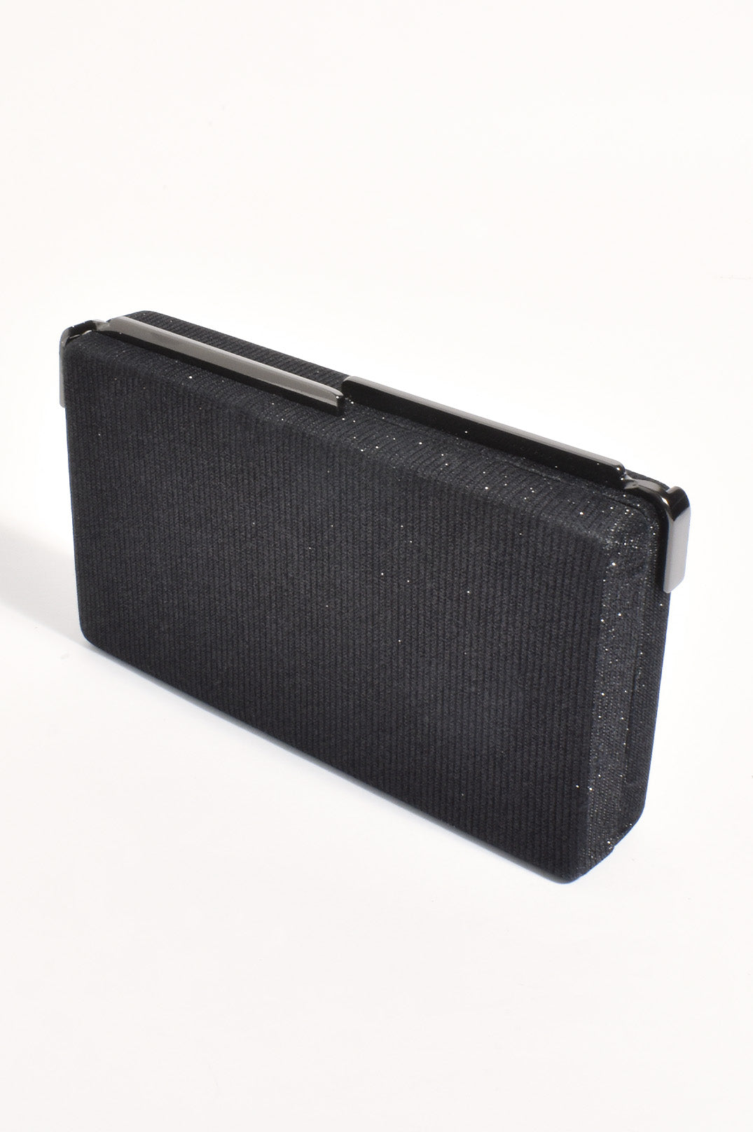 Adorne Charlene Rectangle Structured Clutch in Black AVD1762