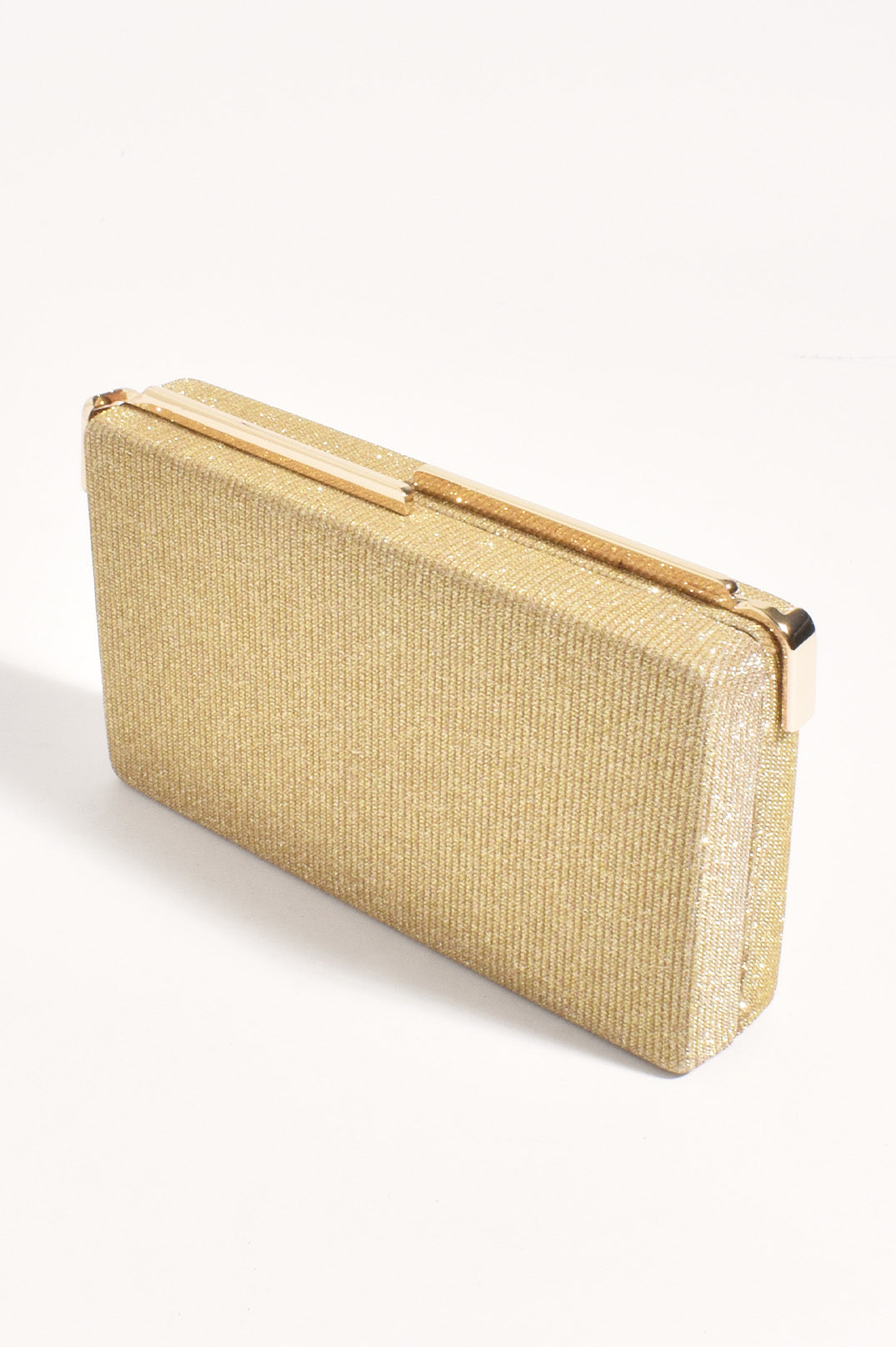 Adorne Charlene Rectangle Structured Clutch in Gold AVD1762