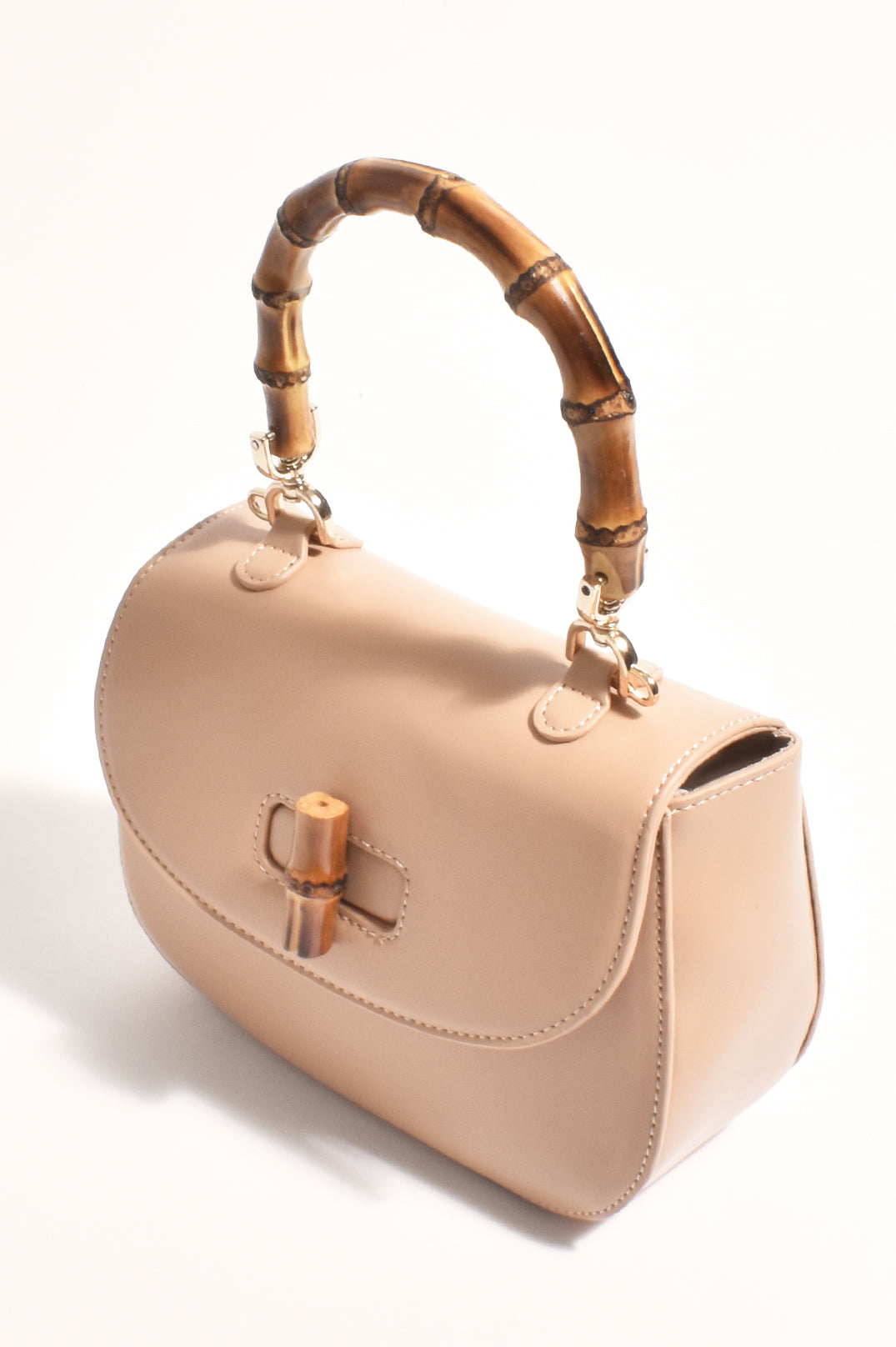 Adorne Marissa Bamboo Curved Mini Bag in Camel AXD1850