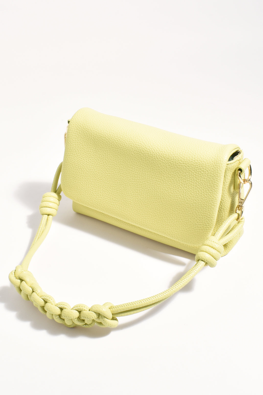 Adorne Ellie Knotted Fold Over Handbag in Citrus AXD1855