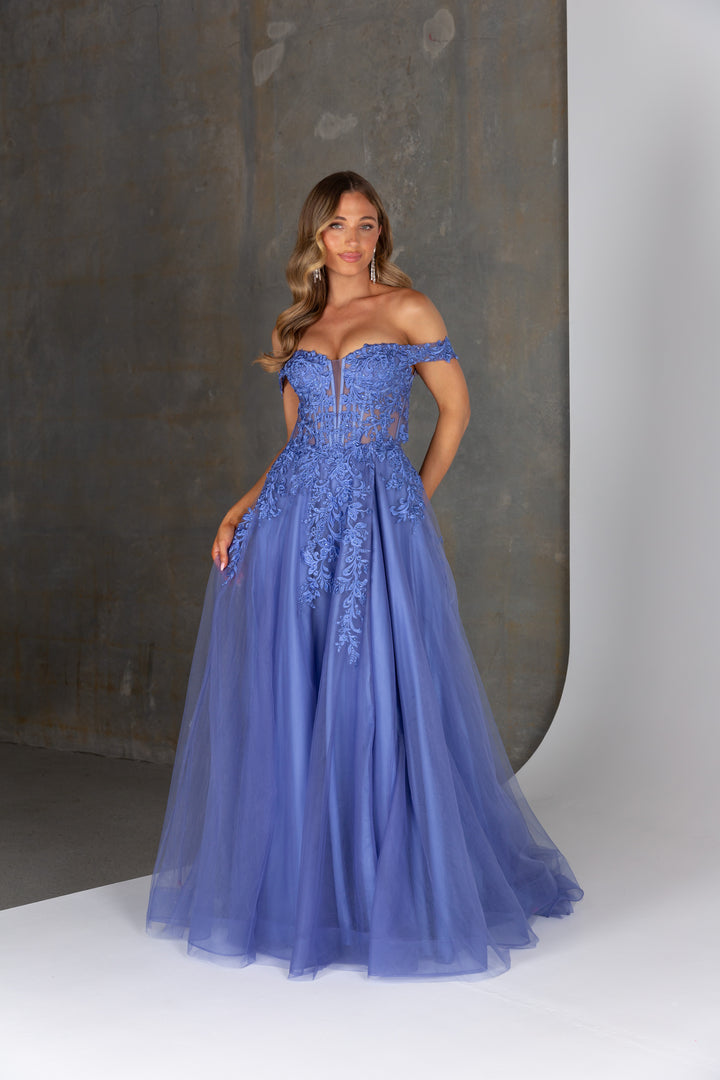 Tania Olsen Designs Amarylis PO25166 (Available in Dusty Blue, Fuschia and Navy)