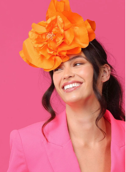 Morgan & Taylor Cindy Fascinator in Orange