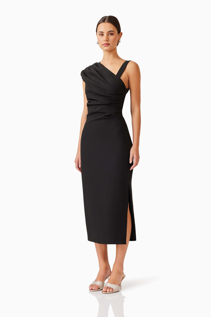 Elliatt Kourtney Midi Dress in Black